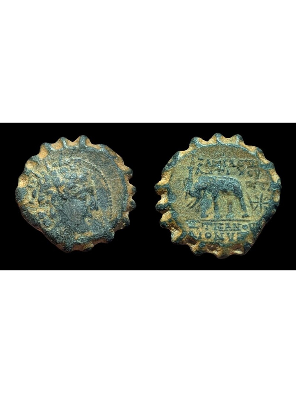 Seleucid Kings, Antiochos VI Dionysos, 144-142 BC. AE Elephant SCARCE